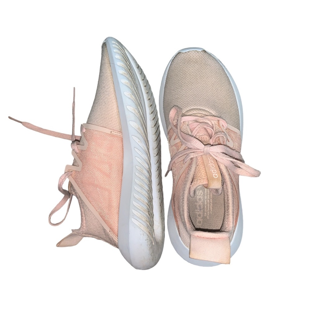 Pink adidas running shoes